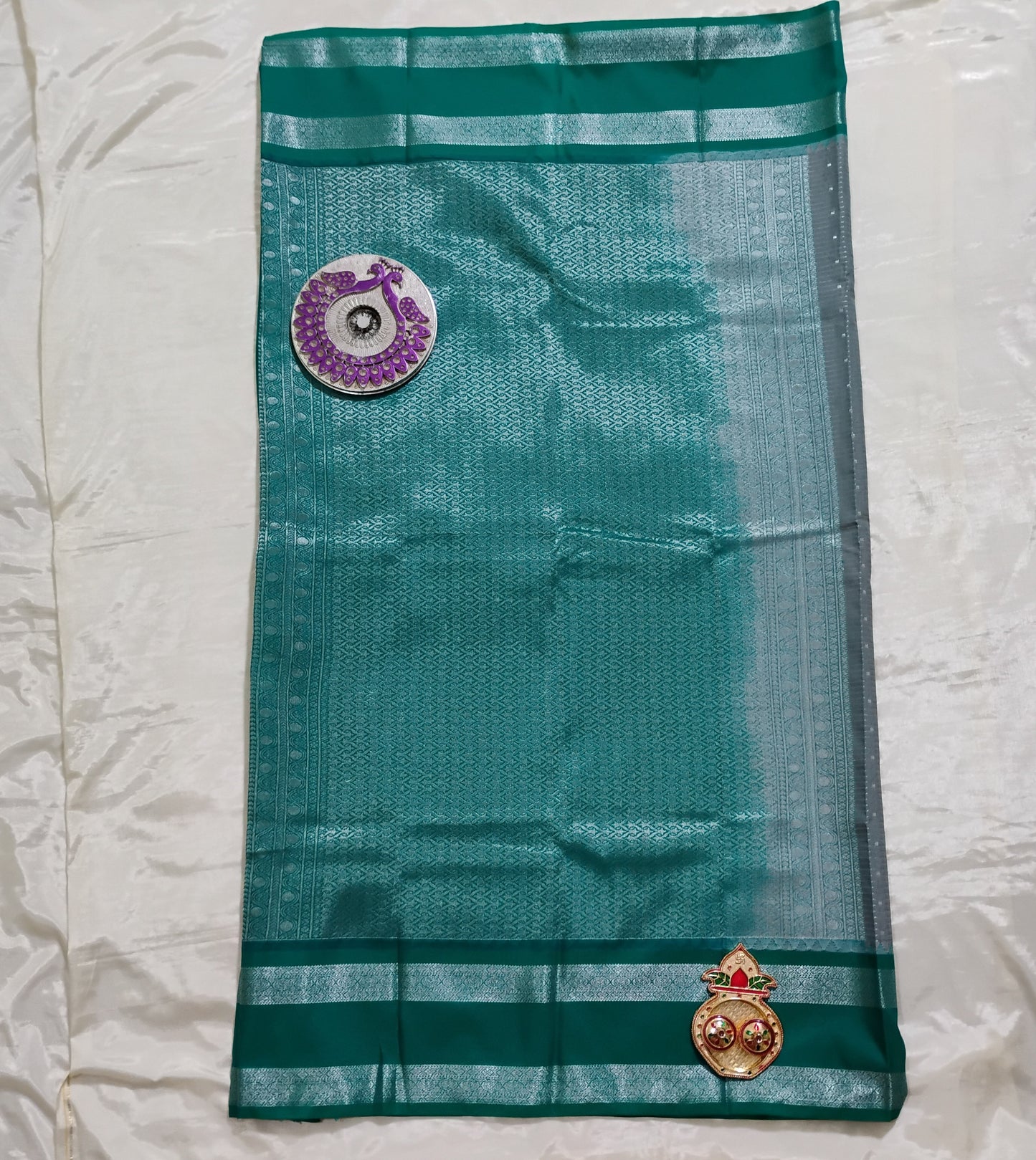 SemiSilk grey-green Saree