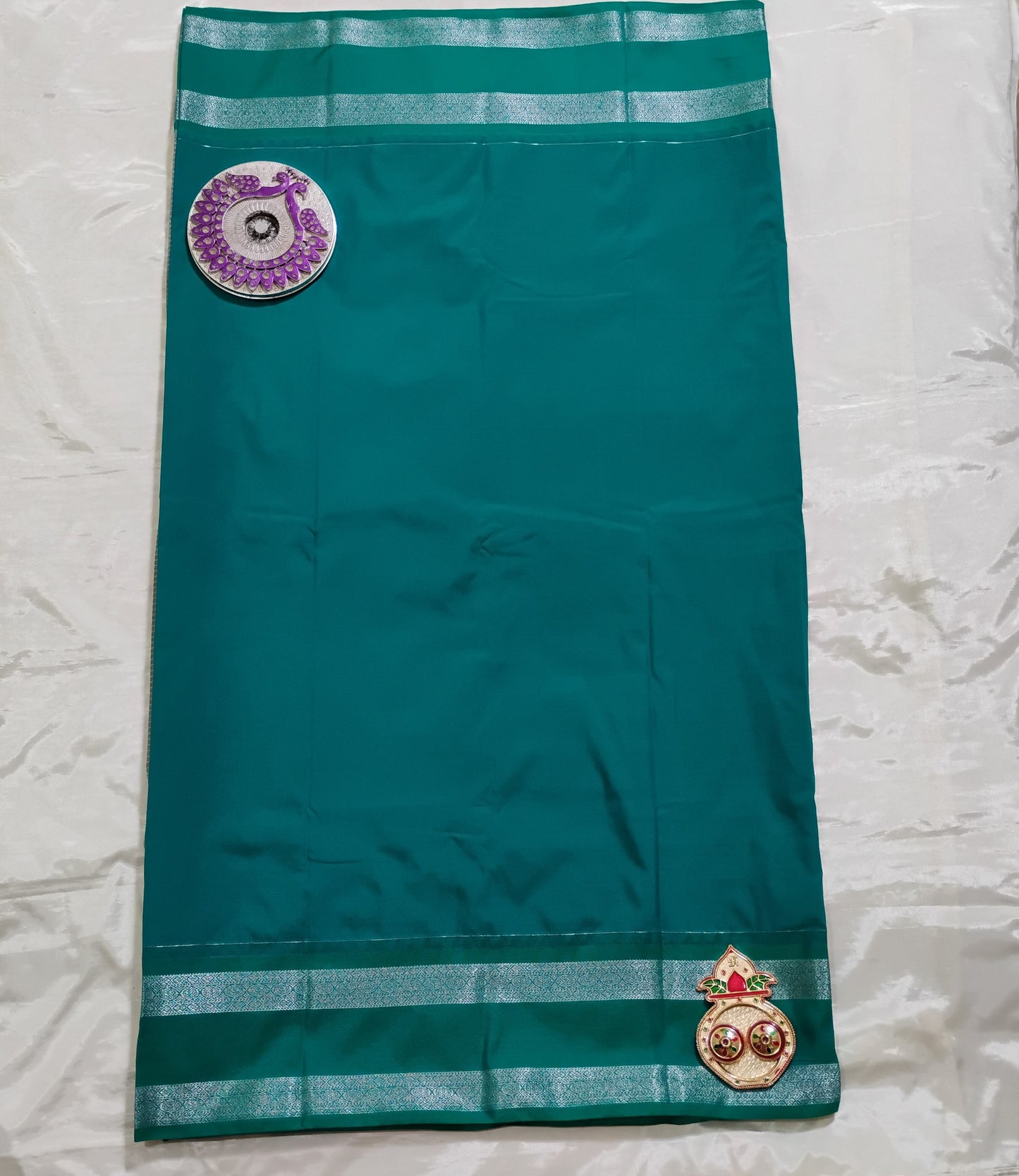 SemiSilk grey-green Saree