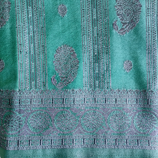 CottonSilk mint-green patterned Saree