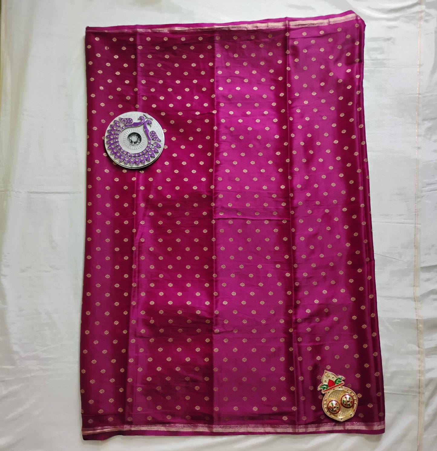 SemiSilk Orchid-Maroon patterened Saree