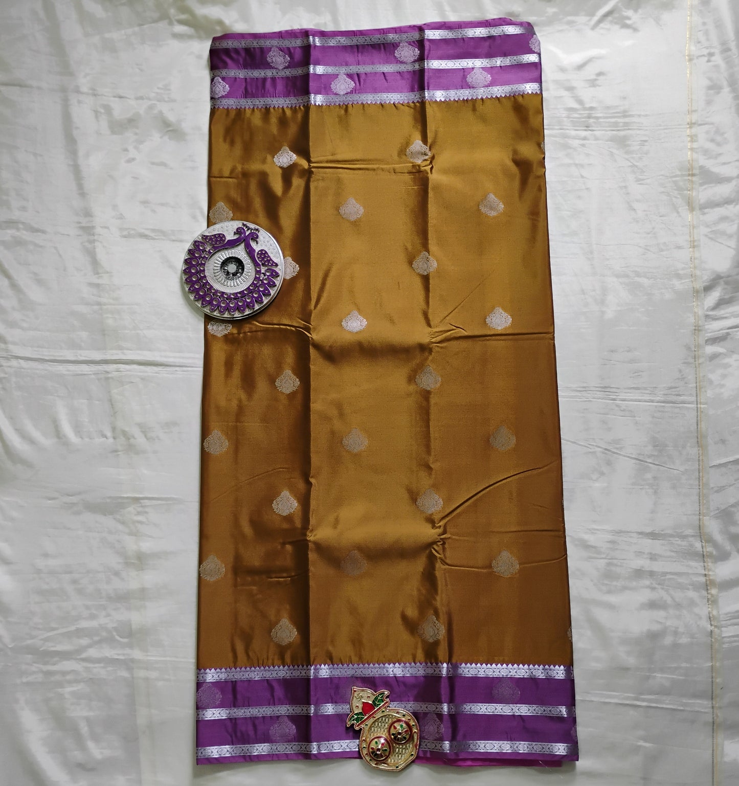 SemiSilk Khakee-Purple Saree