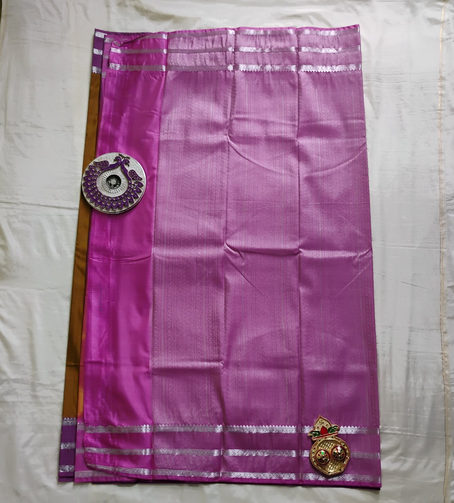 SemiSilk Khakee-Purple Saree