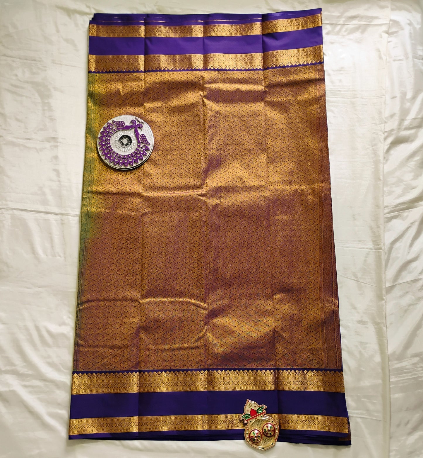 SemiSilk Green-Navy Saree