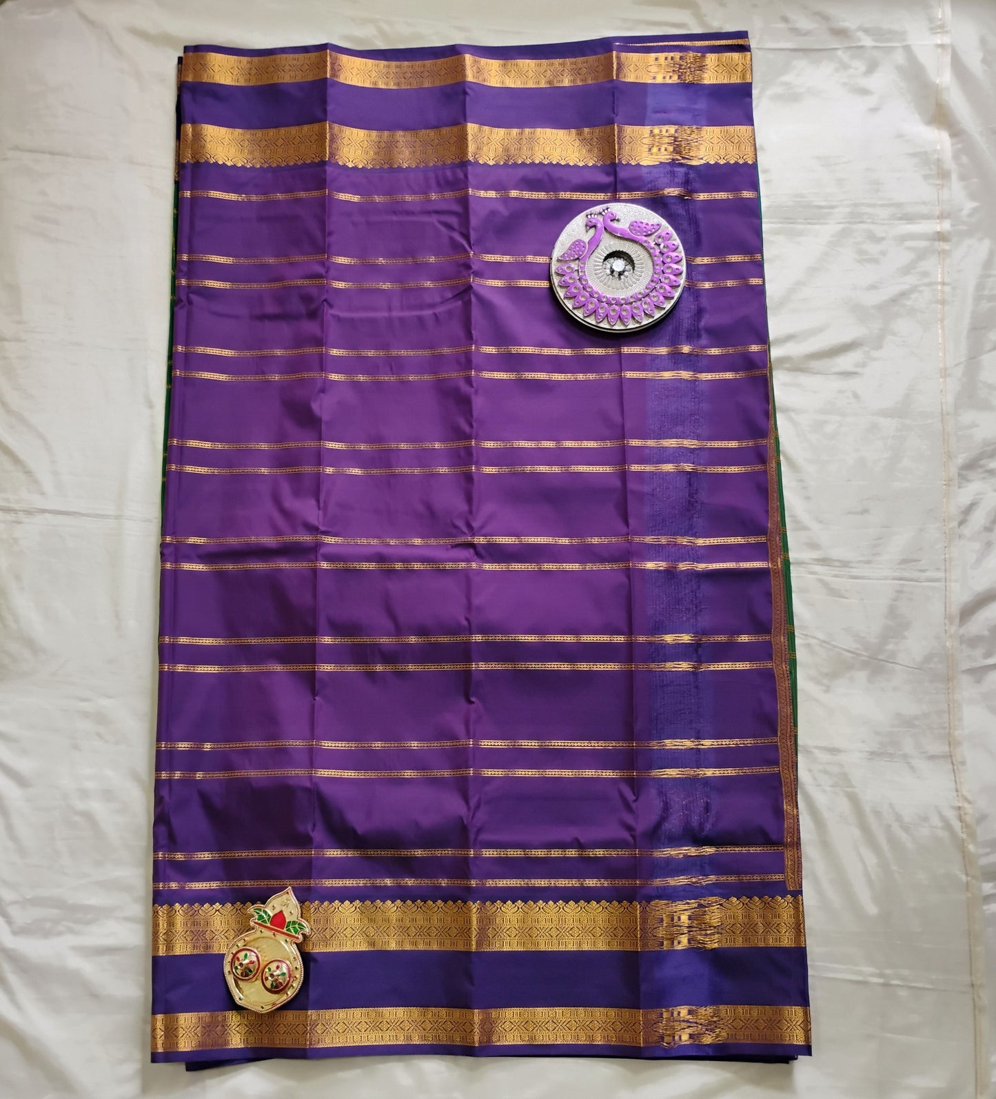 SemiSilk Green-Navy Saree
