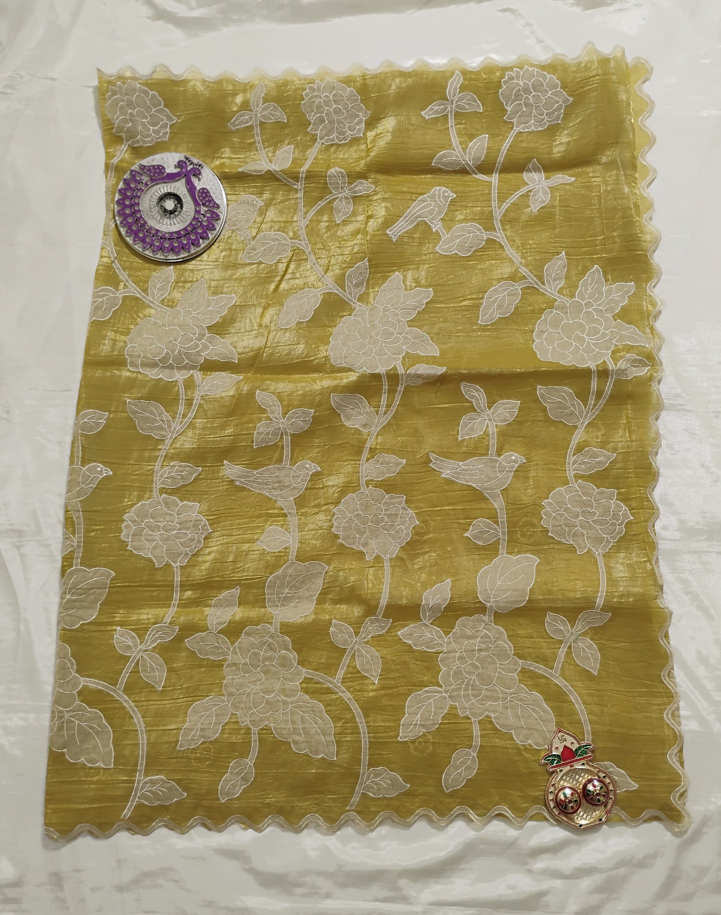 Organza Baige patterned Saree