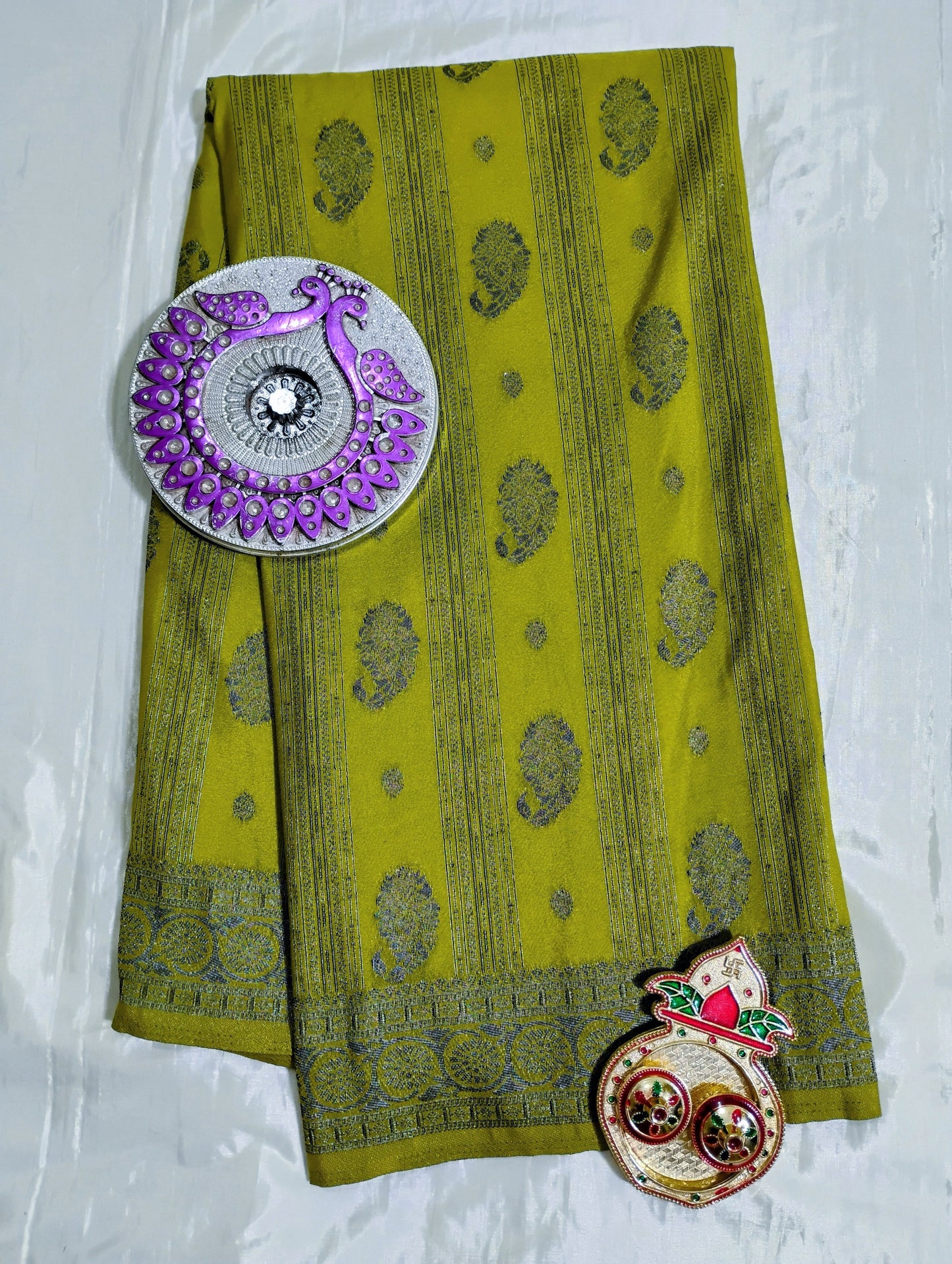 CottonSilk green patterned Saree