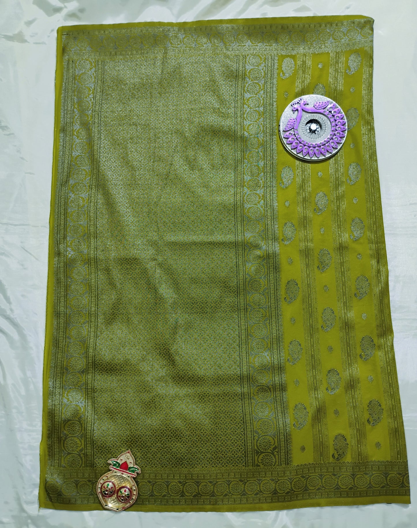CottonSilk green patterned Saree