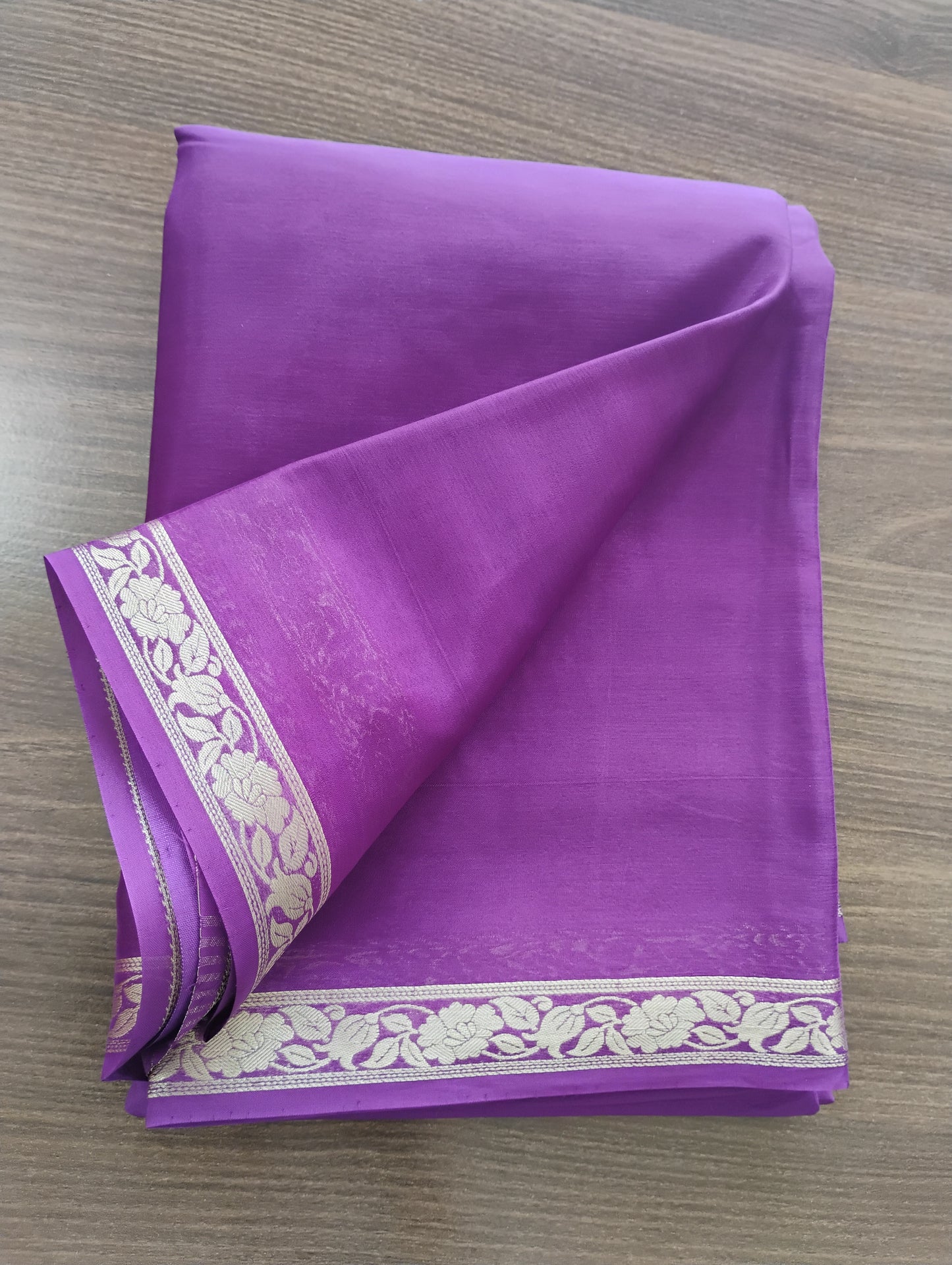 Semi Mysore Silk lavender Saree
