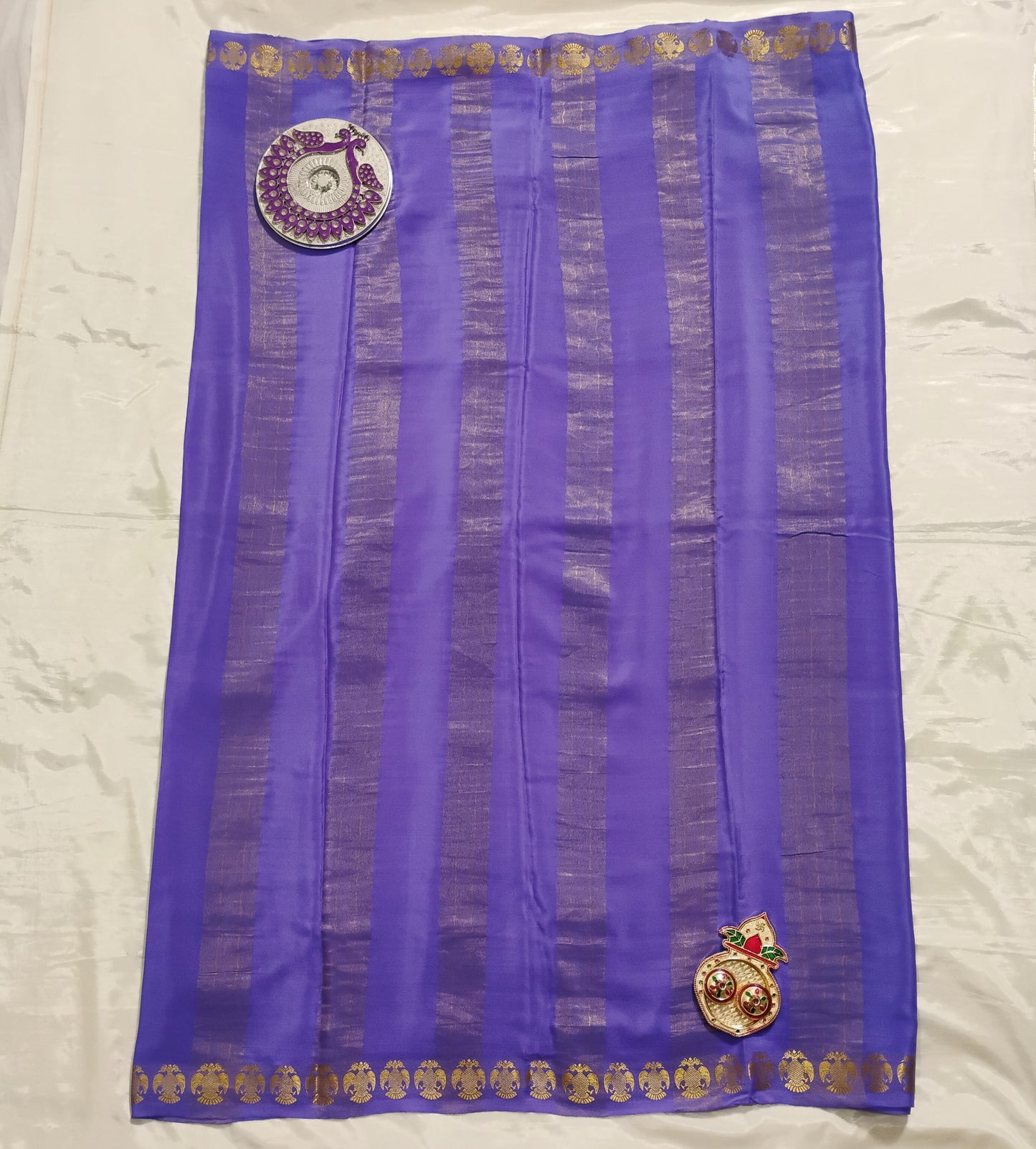 PureMysoreSilk purple with Gandaberunda Saree