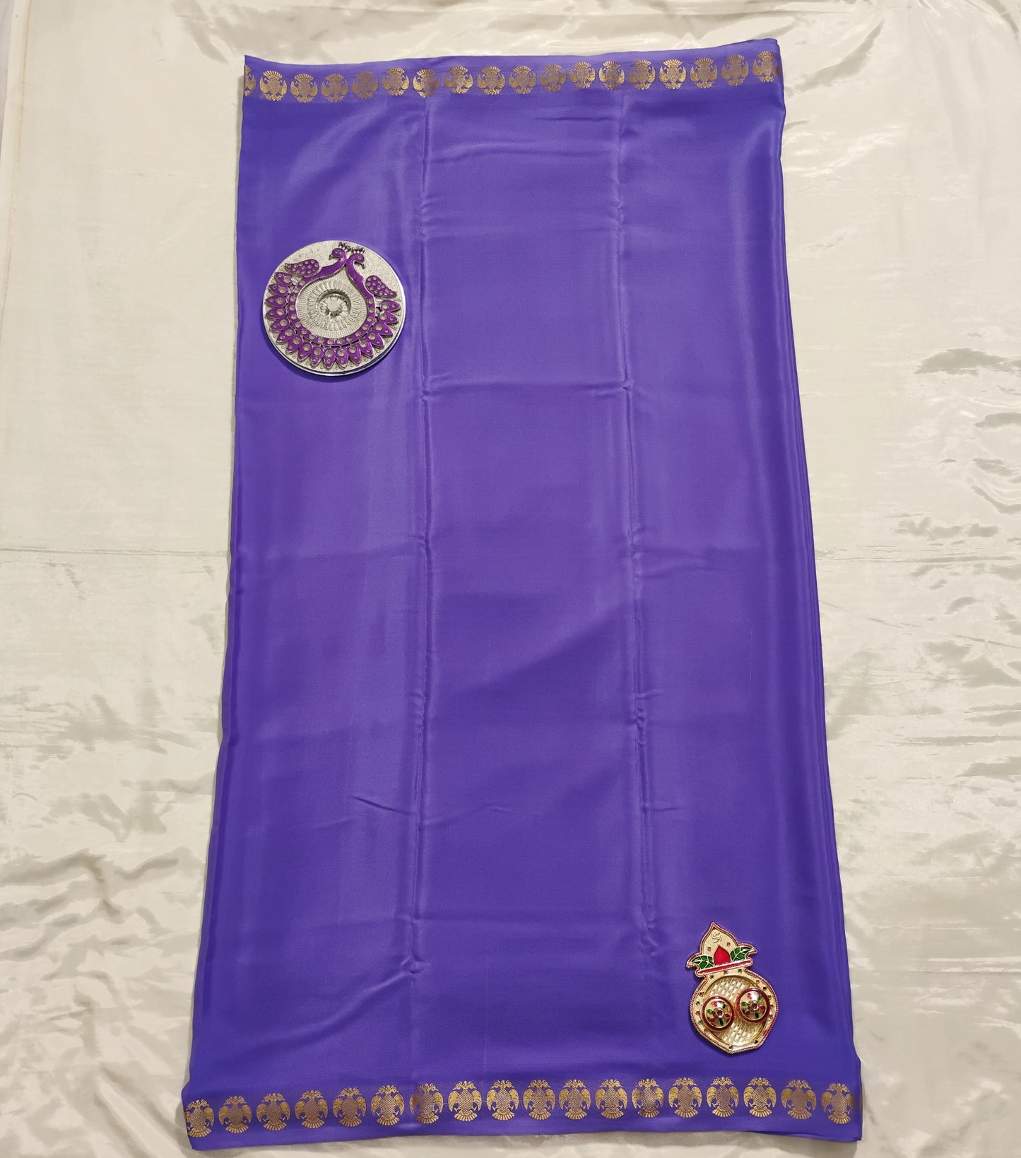 PureMysoreSilk purple with Gandaberunda Saree