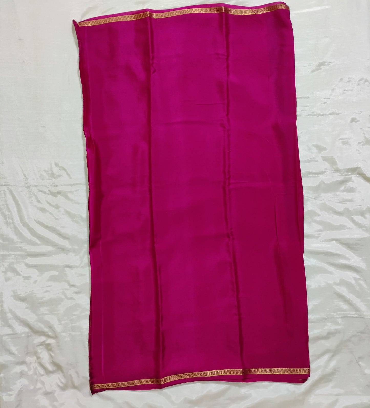 PureMysoreSilk with Blue-Red boxed design Saree