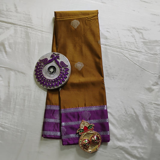 SemiSilk Khakee-Purple Saree
