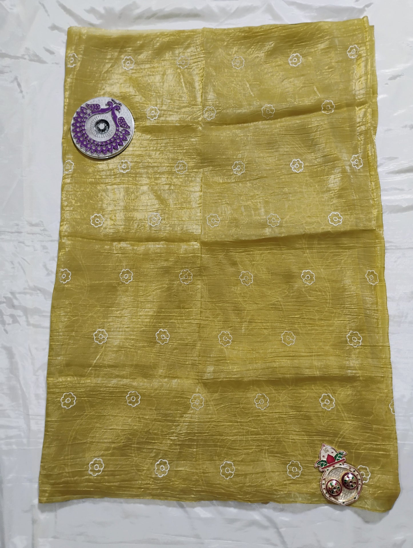 Organza Baige patterned Saree