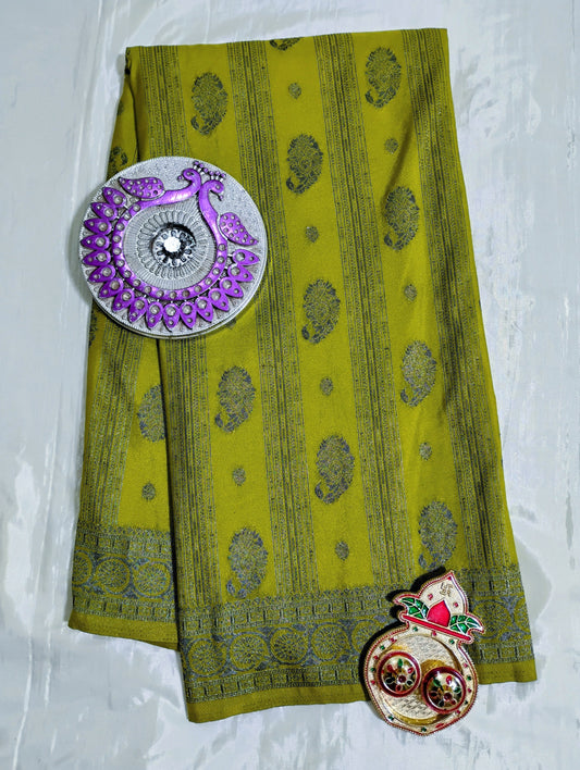 CottonSilk green patterned Saree