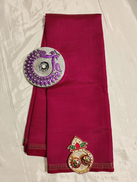 TussarSilk red patterned Saree