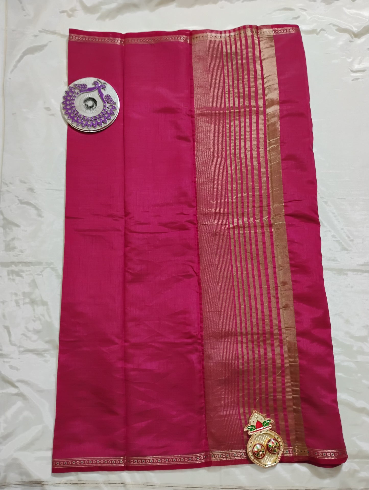 TussarSilk red patterned Saree